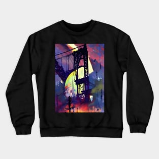 Abstract painting Manhattan bridge Crewneck Sweatshirt